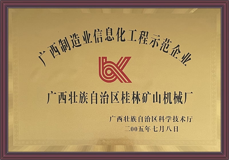 廣西制造業信息(xī)化工程示範企業(yè)